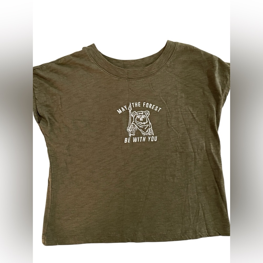 GAP Kids Star Wars May the forest be with you Green Graphic Tee organic cotton